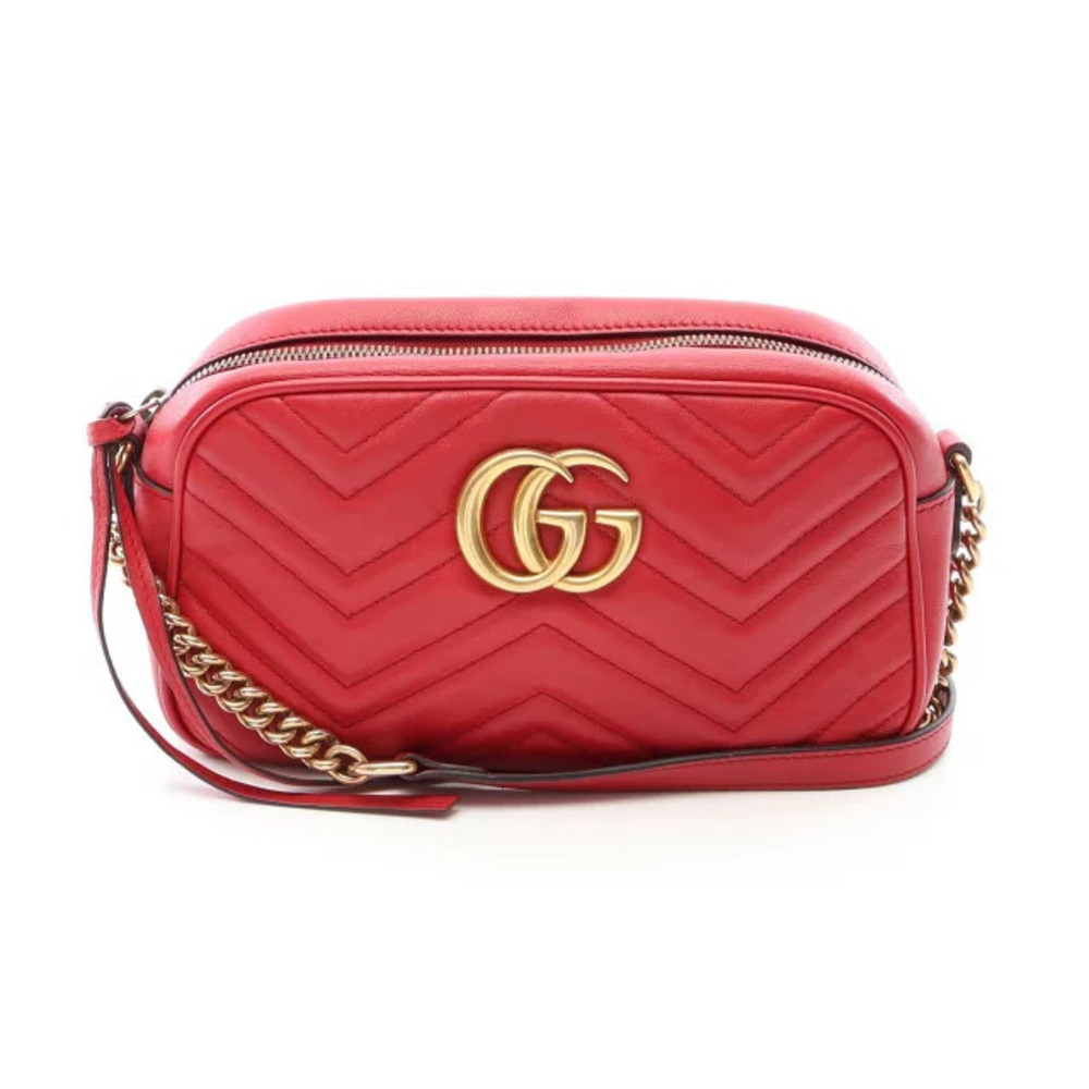 Gucci GG Marmont Shoulder Bag Leather Red